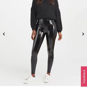 SPANX Faux Patent Leather Leggings size S NWT